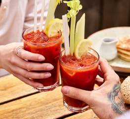 Brunch dreams, all day, every day. Bloody Marys and pancakes all around.